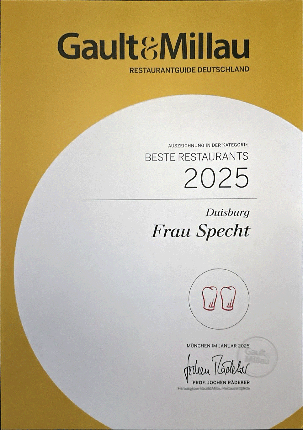 Gault&Millau 2025: Beste Restaurants Deutschland – Frau Specht